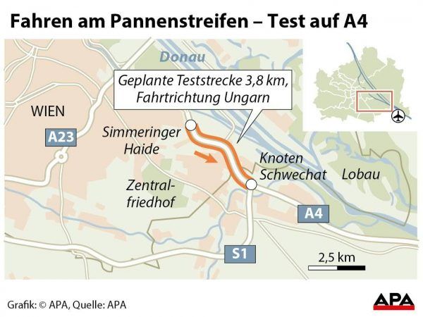 Fahren am Pannenstreifen - Test auf A4