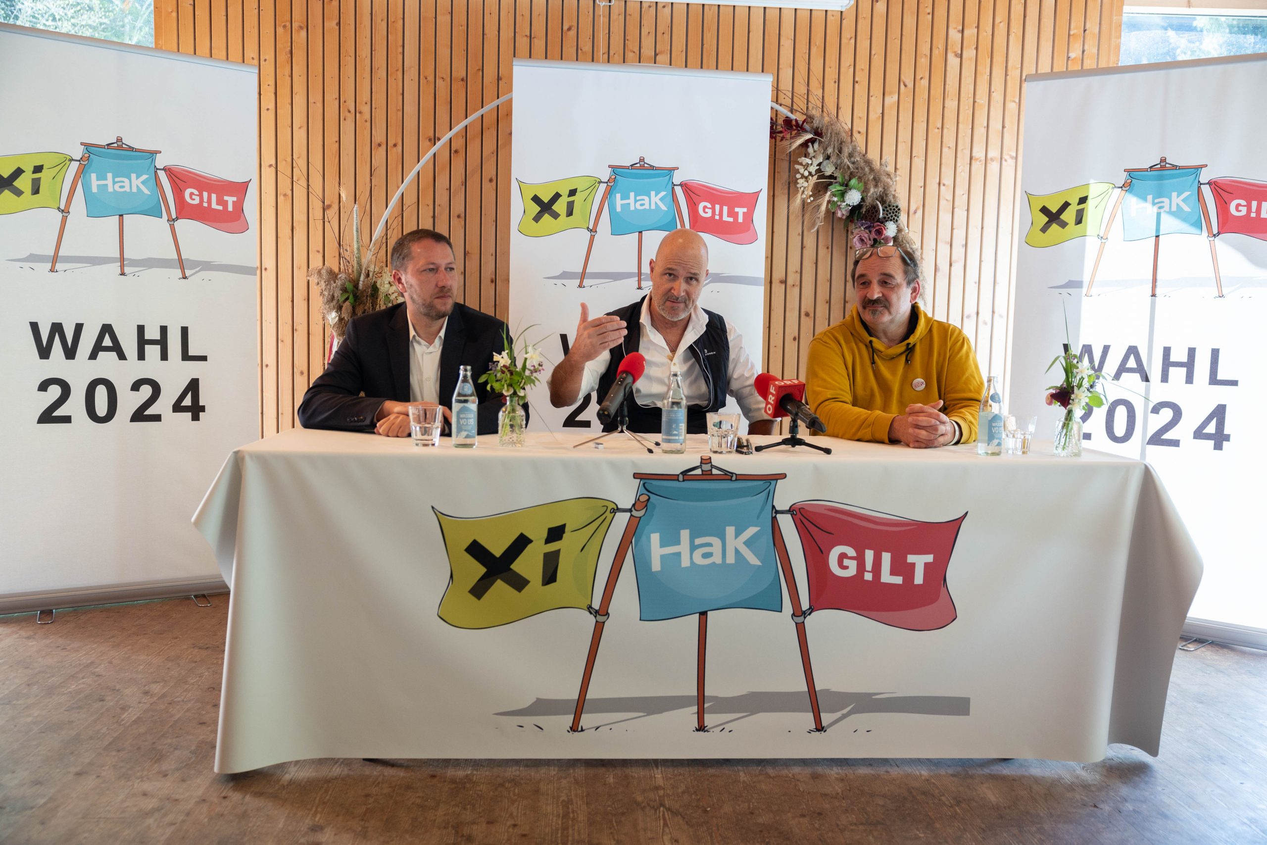 PK von Chris Alge, Murat Durdu, Alexander Wilhelm von Xi, HaK und Gilt, die gemeinsam in die Landtagswahl PK von Chris Alge, Murat Durdu, Alexander Wilhelm von Xi, HaK und Gilt, die gemeinsam in die Landtagswahl