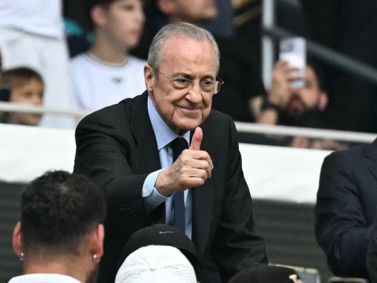 Präsident Florentino Perez stellt Real Madrids Schadenersatzforderung Präsident Florentino Perez stellt Real Madrids Schadenersatzforderung