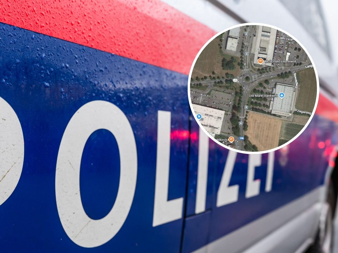 Die Tat ereignete sich im Bereich des Kreisverkehrs beim OBI Baumarkt in Rankweil. Die Tat ereignete sich im Bereich des Kreisverkehrs beim OBI Baumarkt in Rankweil.